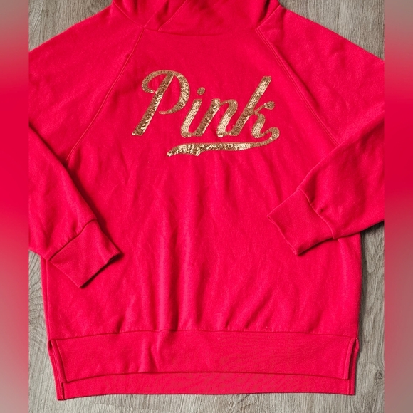 Victoria’s Secret PINK Sequin Logo Hoodie – Size Small - Picture 2 of 6